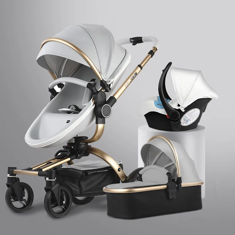 High Quality Aulon Luxury Baby Stroller 3 in 1 High land-scape Fashion Good Carriage European design Pram wheels
