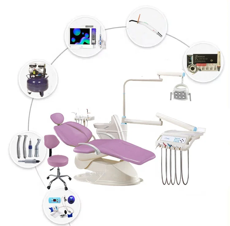 Comfortable dental chair Complete dental clinic equipment With memory system Air compressor Scaler