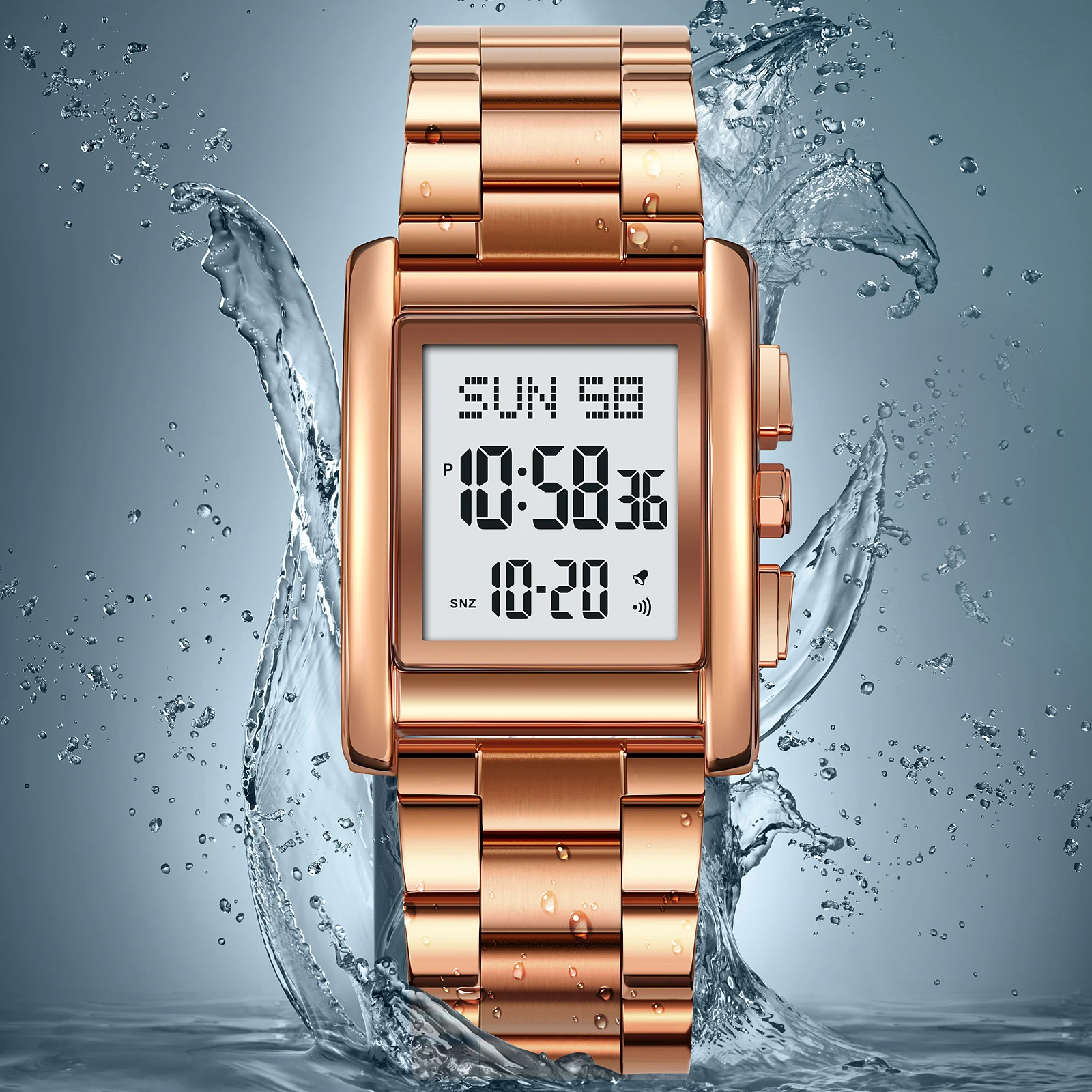 2024 NEW SKMEI 2273 relojes hombr al por mayor digital watch metal bracelet mens watches gold luxury waterproof watch