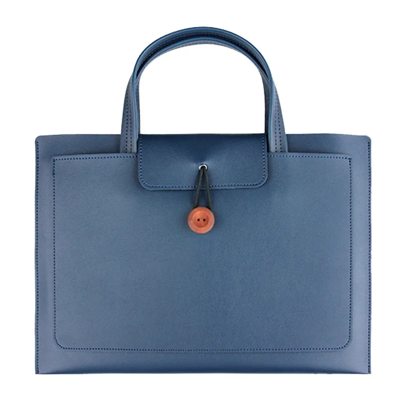 Wholesale Ultra-Light Portable PU Leather Laptop Bag Waterproof Breathable Flat Design Unisex Business Style Felt Travel PC