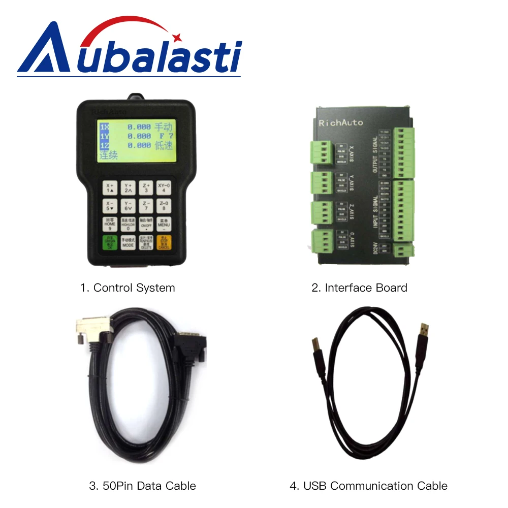 Aubalasti RichAuto CNC Controller DSP A132 3Axis for Turning & Carving Lathe Motion Control System