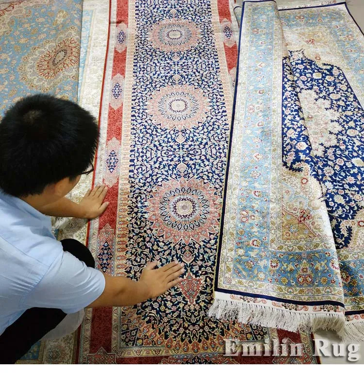 4 x 6ft Hand Knotted Turkish Silk Rug for Sale Handmade Rugs All-over Design for Parlor Bedroom