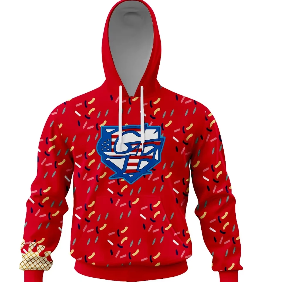 Ice sprinkles Custom  Hoodies  Sublimation Pullover Sweatshirts Heavyweight  Fleeced Hoodies 100% Polyester for Sports