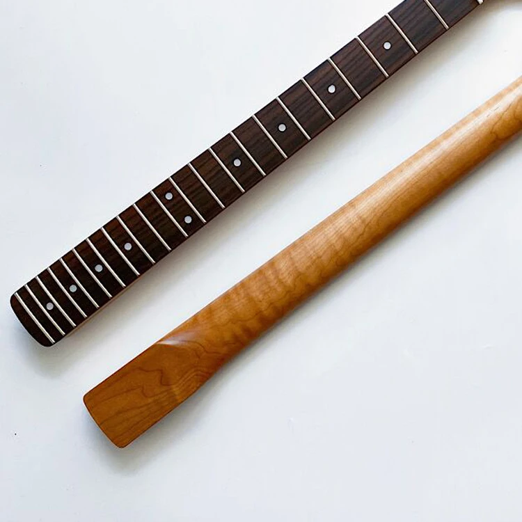 Custom 22 Frets Electric Guitar Neck ST Roasted Flame Maple Guitar Necks for Sale