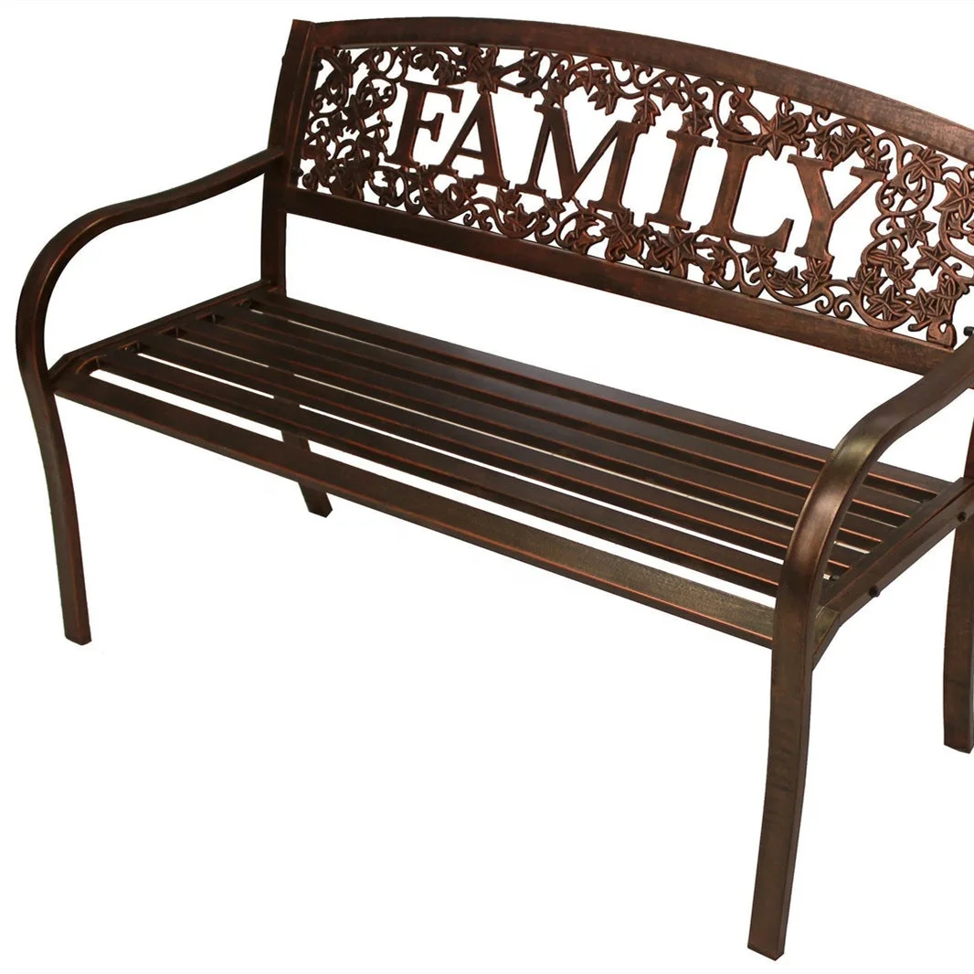 2022 hot sale high quality modern and elegant metal iron bench for outdoor garden furniture