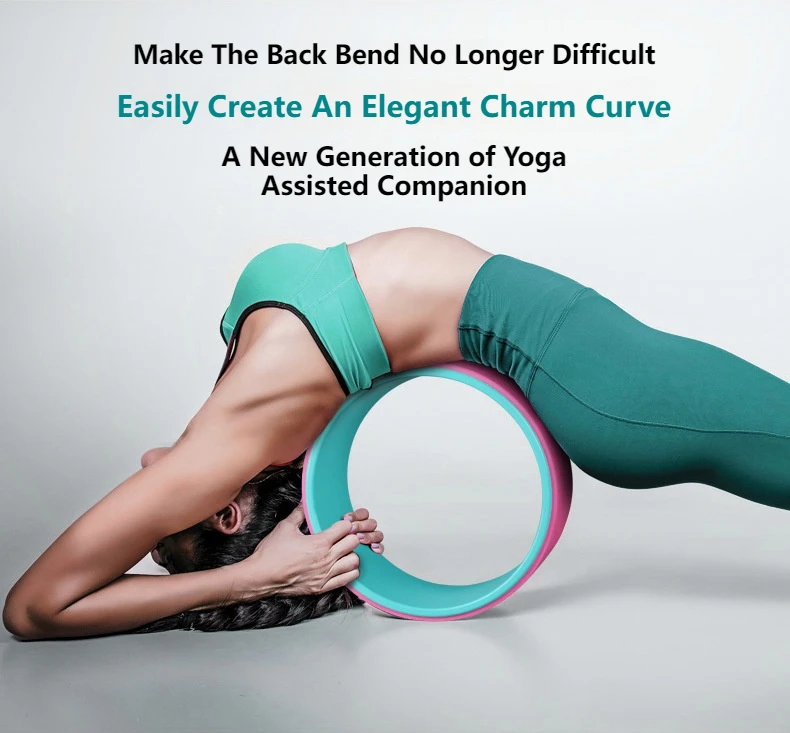 Custom Eco Friendly ABS TPE Back Yoga Wheel Roller Flexible Non Slip Back Pilates Yoga Circle