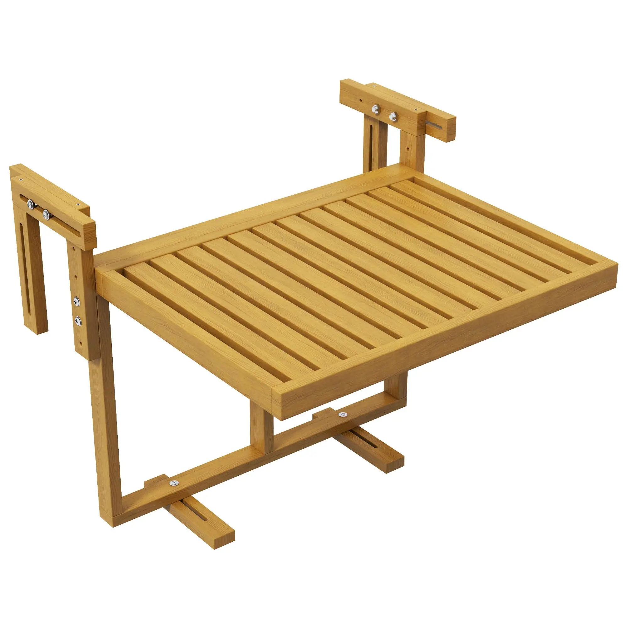 Customized Balcony Railings Desk Table Adjustable Folding Side Tables Multi-functional Outdoor Fir wood Balcony Hanging Table