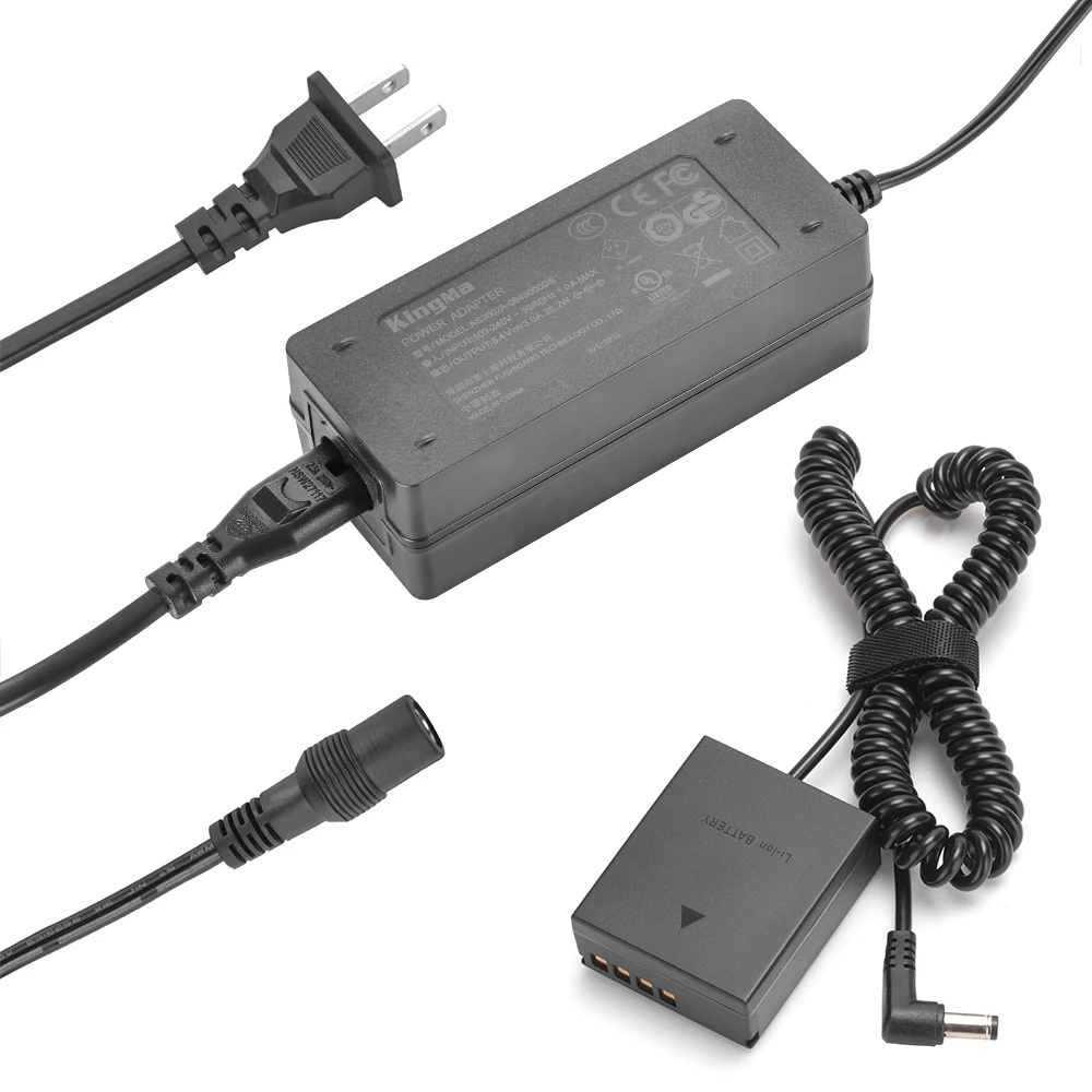 KingMa DR-BLH1 DC Coupler BLH-1 Dummy Battery AC Power Adapter Kit for Olympus EM-1 Mark II