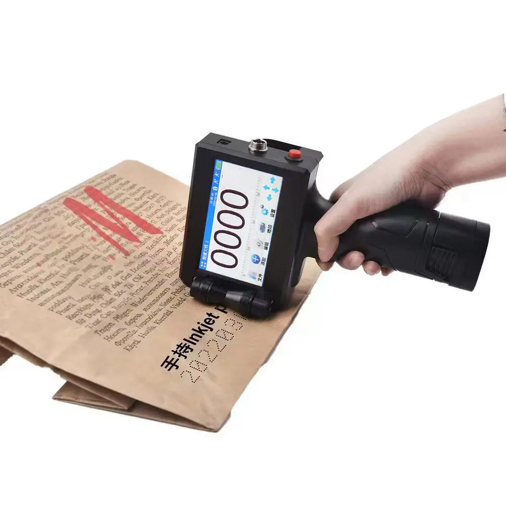 Handheld Inkjet Printer Gun 12.7mm with Fast-Drying Ink for Text QR Barcode Batch Number Logo Date Label Printer Non-encrypted