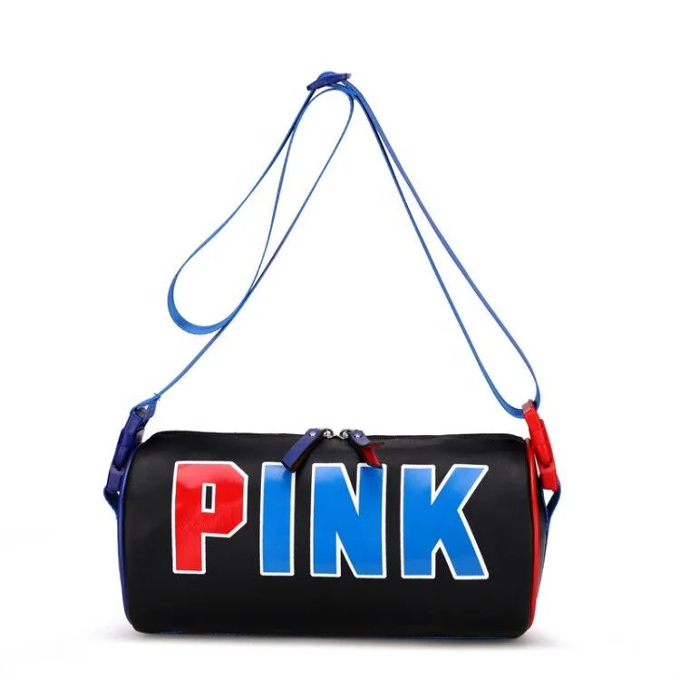 New design ladies pink duffel bag outdoor leisure sport single bags for girls waterproof Pu crossbody sling handbag for women