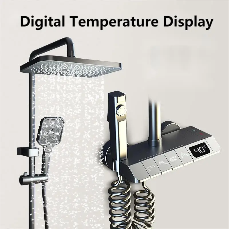 High Quality Piano Key Shower Head Set Bathroom Shower Faucet Shower Column Set