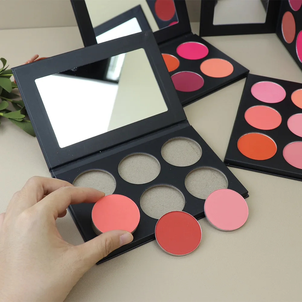 No Logo Custom High Pigmented DIY Choose Color Blusher Palette Makeup Powder Contour Bronze Blush Palette