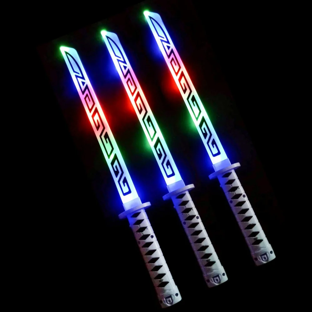 New Children Toys Factory Wholesale Cheap Light Up Led Luminous sword white katana lightsaber light sword For Kids