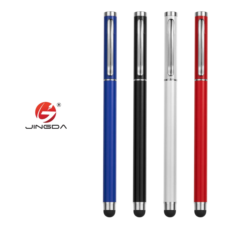 Promotional Gift Custom Logo Soft Touch Ballpoint Pen with Stylus Premium Metal Pen