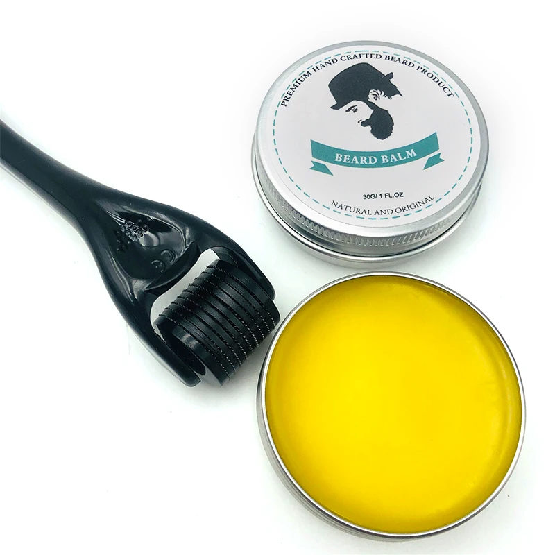 Private Label Organic Balm Brush Roller Mustache Shaving Soap Men Grooming Care Beard Growth Kit Beard Growth Oil Kit