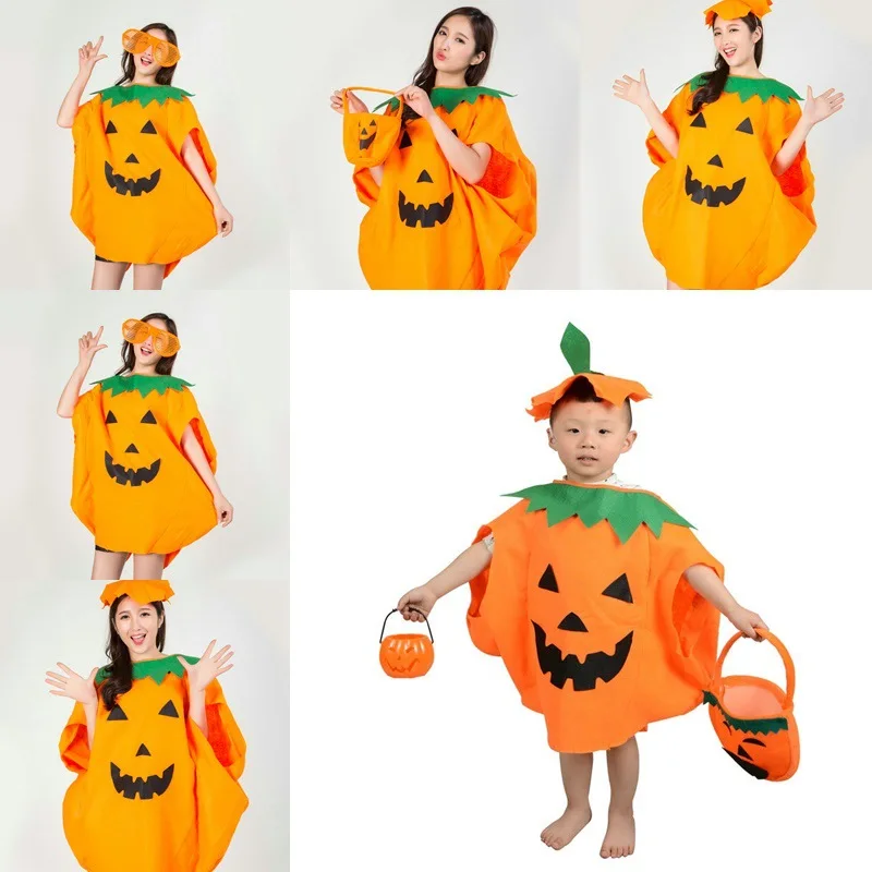 Halloween pumpkin costume children adult game performance costume pumpkin clothes parent-child costume
