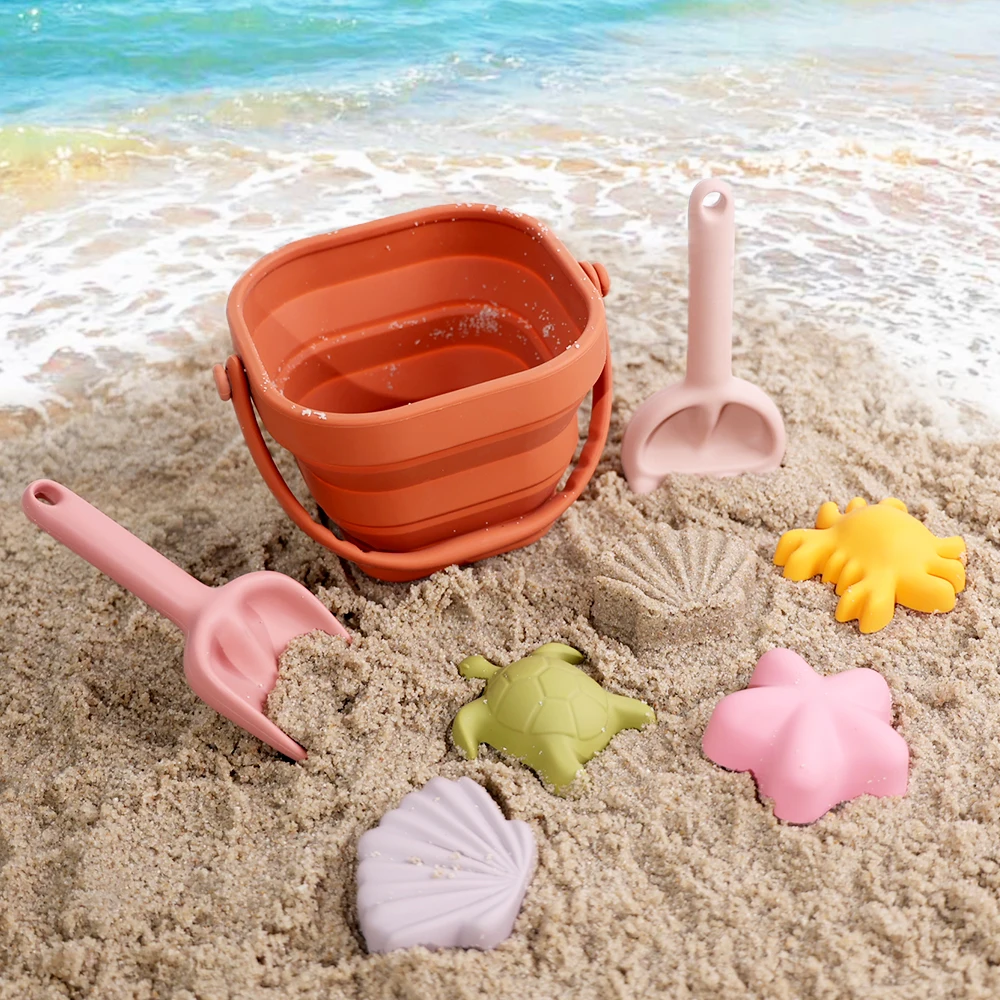 Custom Animal Beach Bucket Set Hot Products Funny Kids Summer Beach Toy Bucket Set 2024 Silicone Beach Sand Toys For Children