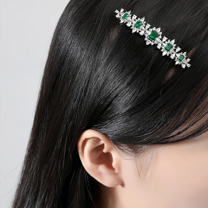 LUOTEEMI Popular Design Metal Bridal Accessory Jewelry Colorful Korean Flower Clip for Girl Wedding Hair Pin