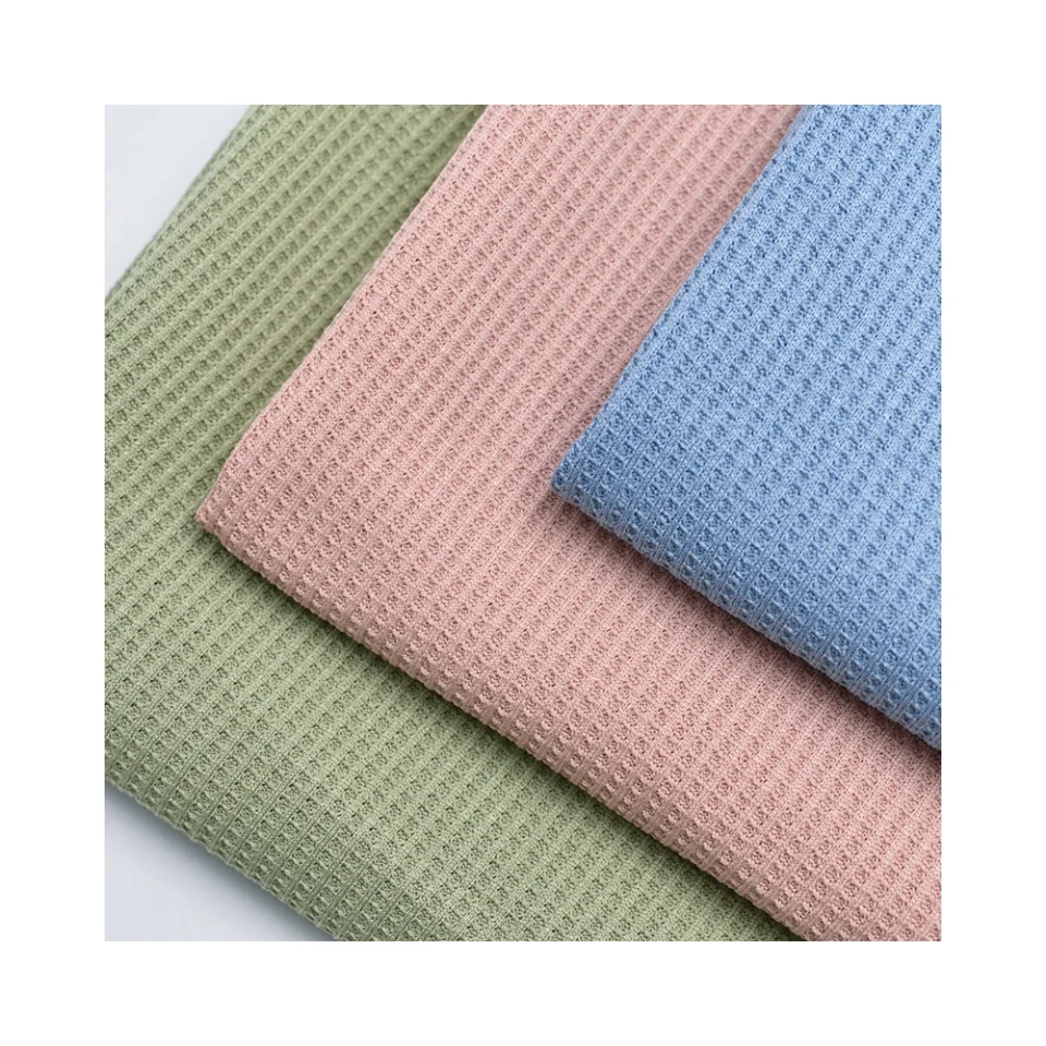 100% polyester Waffle Knit Fabric POLO Shirt Sports Suit Casual Wear Shorts Knit Garment Material