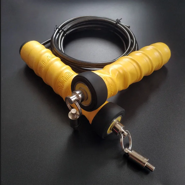 Самоблокирующаяся Нескользящая поглощающая пот веревка из ПВХ для спортзала, фитнеса, бега для прыжков, Утяжеленная Скакалка