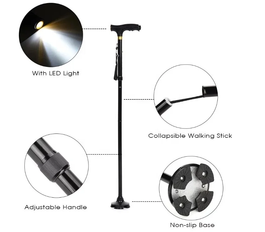Складная и портативная светодиодная трость
