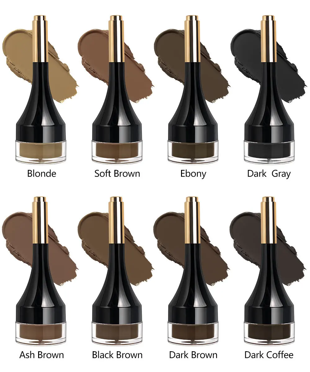Wholesale custom high quality multifunction vegan waterproof eyebrow gel private label eyebrow pomade with eyebrow brush