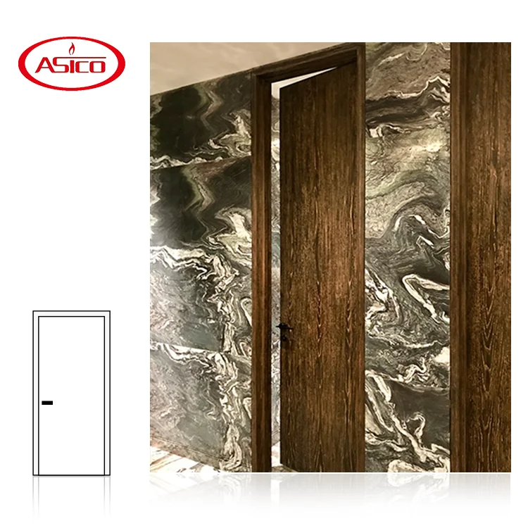 ASICO Wooden Fire Door Price For Apartment And Frame Commercial Fire Proof Sliding Doors Office Doors Contactors