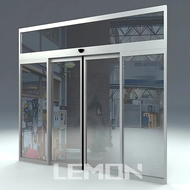 European Type Sensor Glass Door Operators Automatic Door Sliding With Motor Lock