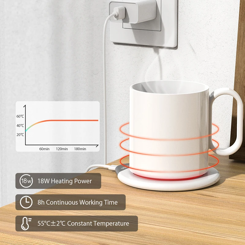 Trending 2024 products constant temperature  heating coffee mug smart cup with wireless charger