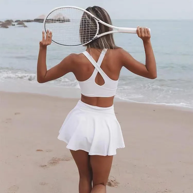 Factory Wholesale Sport Workout Yoga Wear Nylon Spandex Casual Latest Sexy Sports Tennis Dress For Women