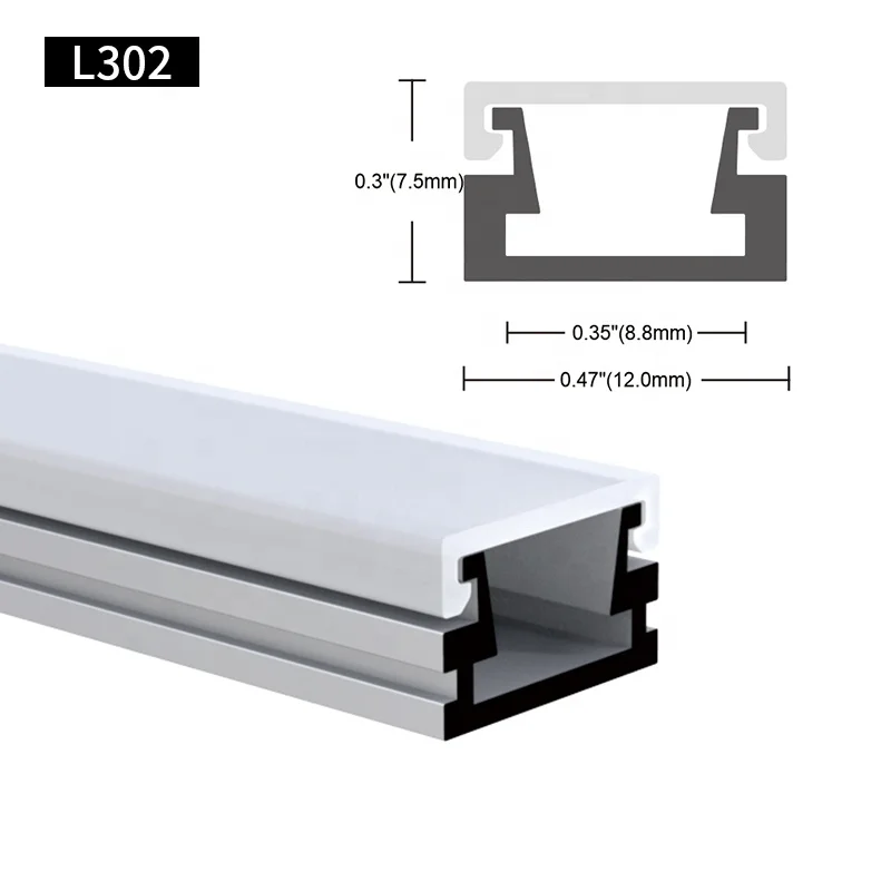 Surface LED Strip Light Profil Aluminium Channel Extrusion With Diffuser PC Cover Led Aluminum Profile