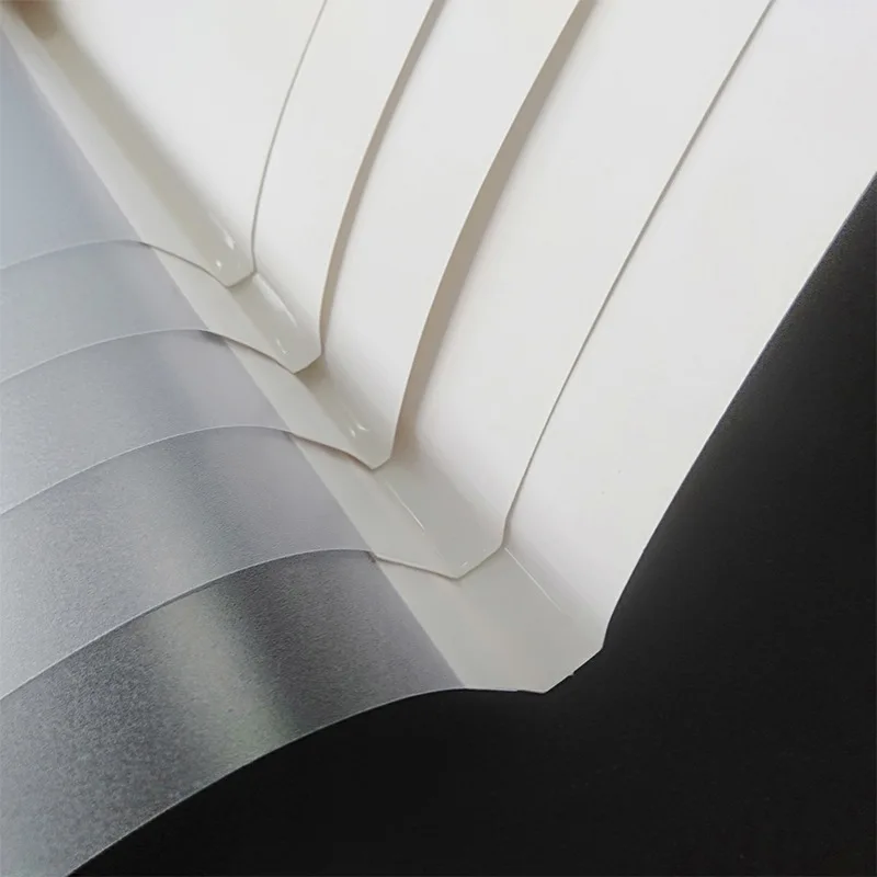 Transparent tender book cover free punching plastic cover folder white cardboard hot melt book cover for book binding