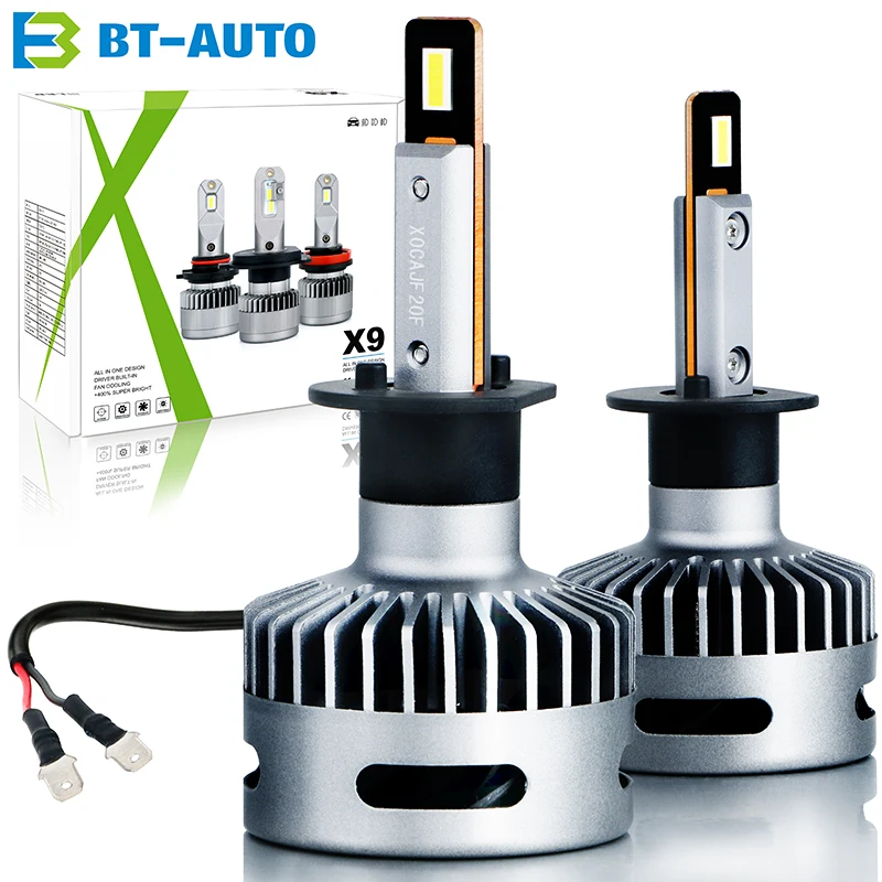 BT-AUTO X9 H3 auto led headlight h3 car conversion kit vehicle halogen replacement 12v 24