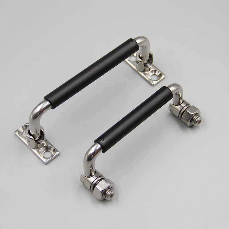 L100/120/150 stainless steel folding handle load bearing with rubber sleeve industrial cabinet handle U Toolbox handle