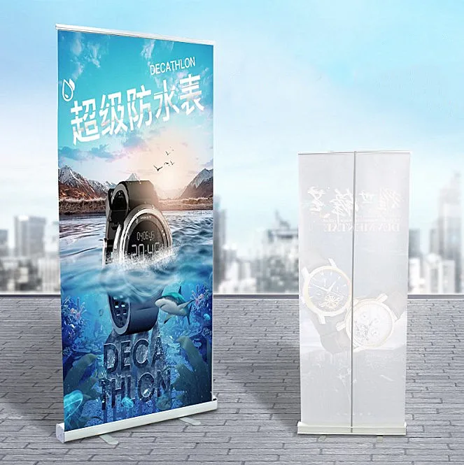 Portable Retractable Plastic Roll Up Banner Stand