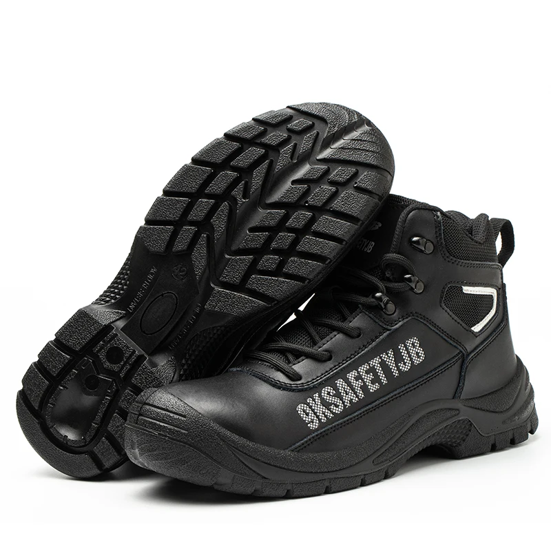 Non-slip oil-resistant leather security boots safety steel toe Waterproof dustproof Prevent splashes burns safety boot