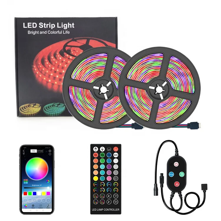 
LED Strip Light 5M 5050 RGB SMD LED Waterproof Blue LED Strip Light Color Changing LED Strip Lights With Remote Controller 