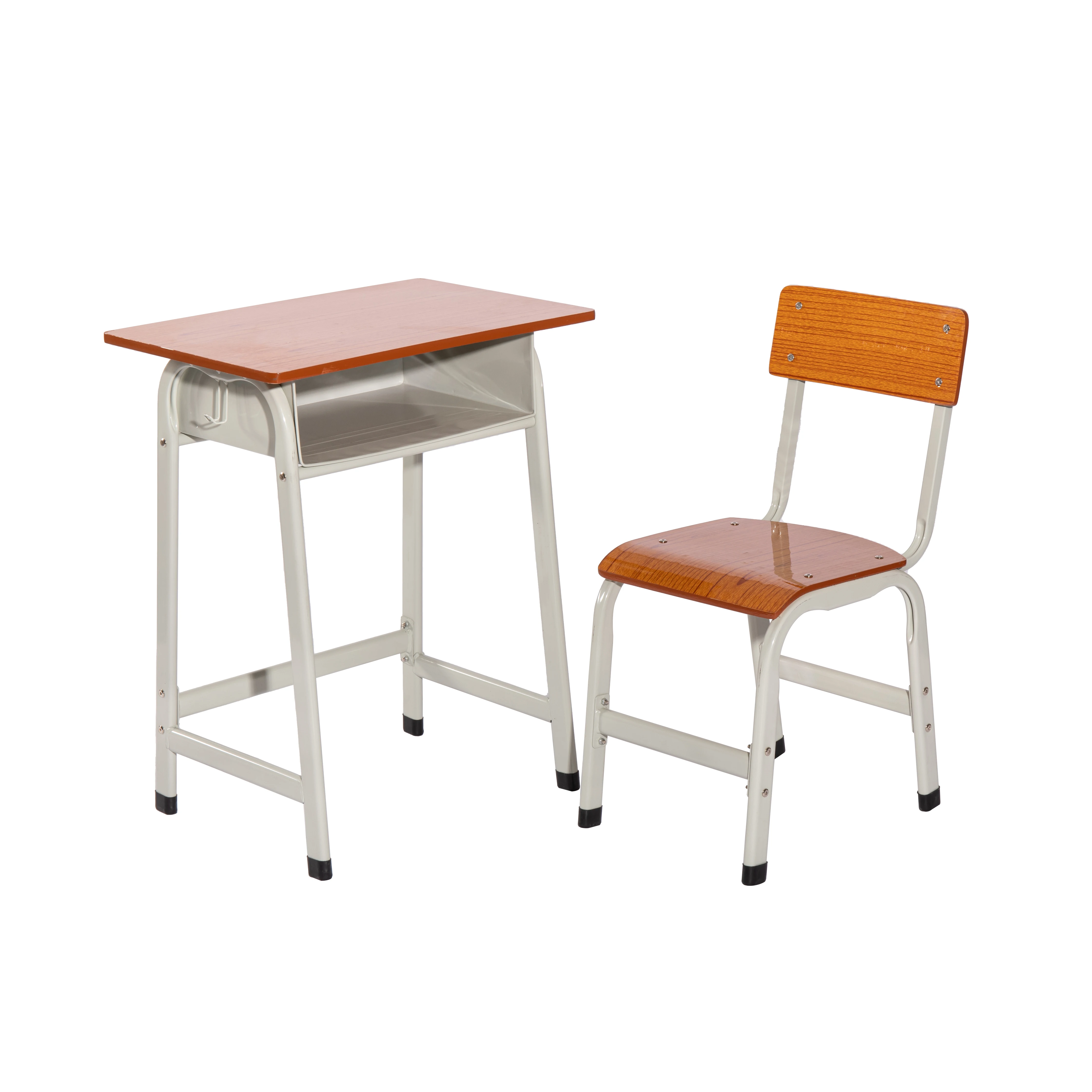 Modern Primary and Secondary School Classroom Set Wooden Student Desk and Chair for School or Home Office for Computer Lab Use