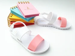 Новинка 2020, модные детские сандалии, летняя пляжная детская обувь с открытым носком, цельная обувь принцессы из ПВХ