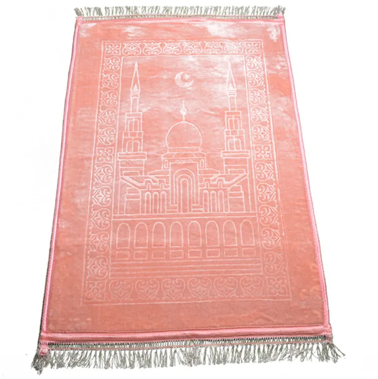 Thickened Muslim Islamic Prayer Mat Soft Comfortable Machine Washable Plain Non-Slip Prayer Mat