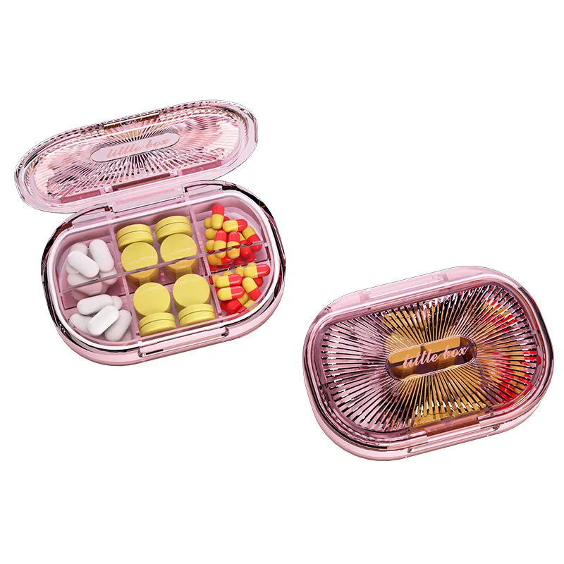 Plastic portable medicine container pill box for travelling