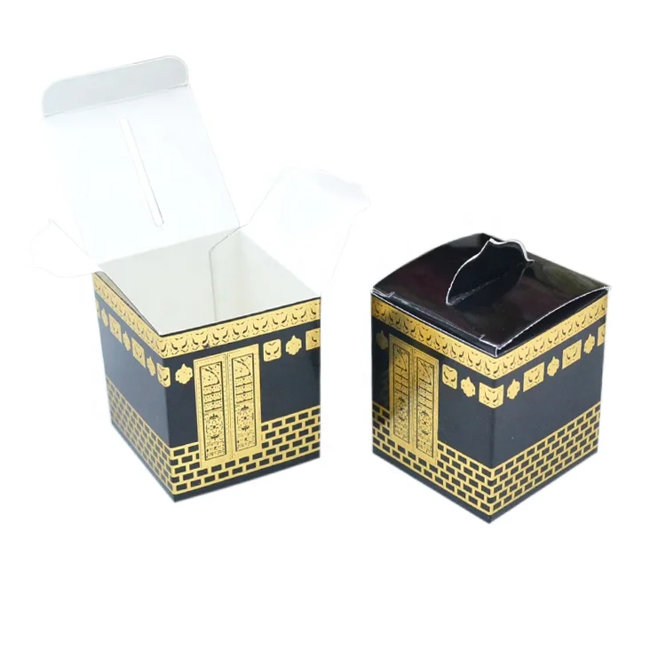 Ramadan decorations hajj mecca pilgrimage gold foil printing kaaba box