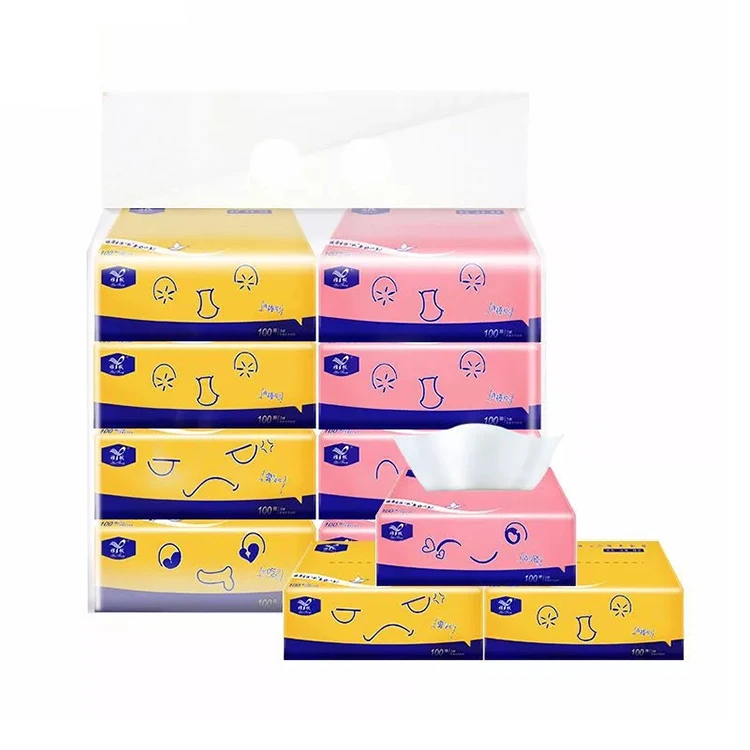 Facial Tissue Paper for Home Wholesale Cheap Pulp 2 Ply Facial Tissue soft Pack