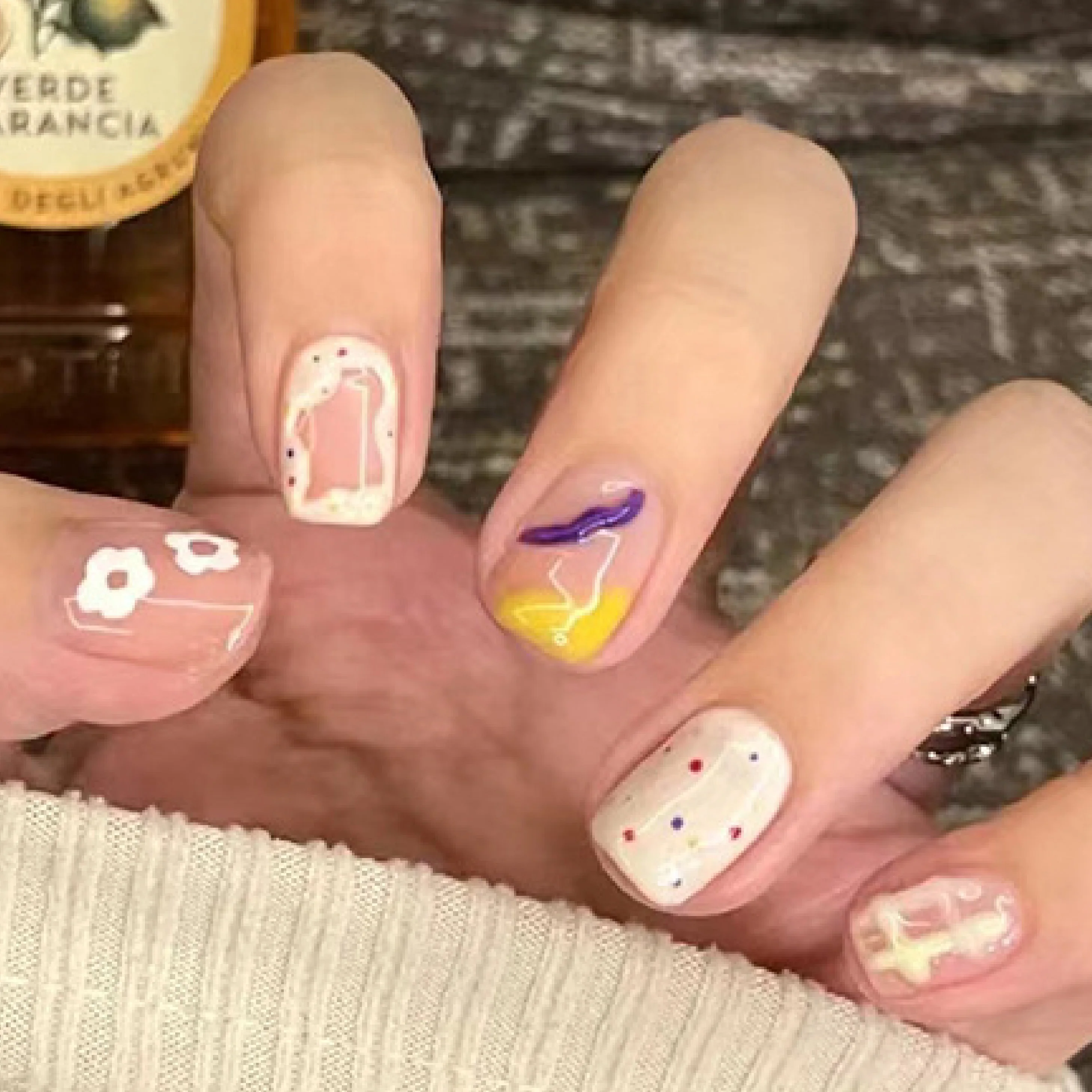 Gradient purple coffin false artificial nails set press on nails designs xl press on nails