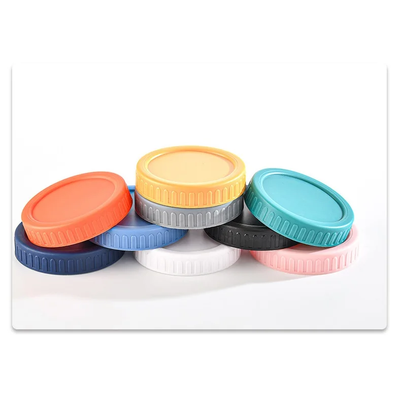 70mm 86mm plastic caps  bottle cup lid with silicon seal foam liner storage bottle mason glass jar lid