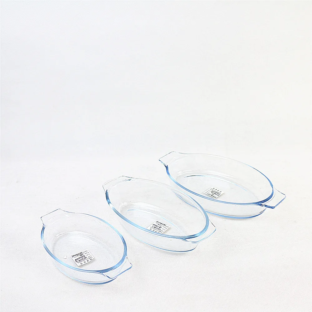 new style Rectangular microwave safe glass borosilicate oval dish oval roaster