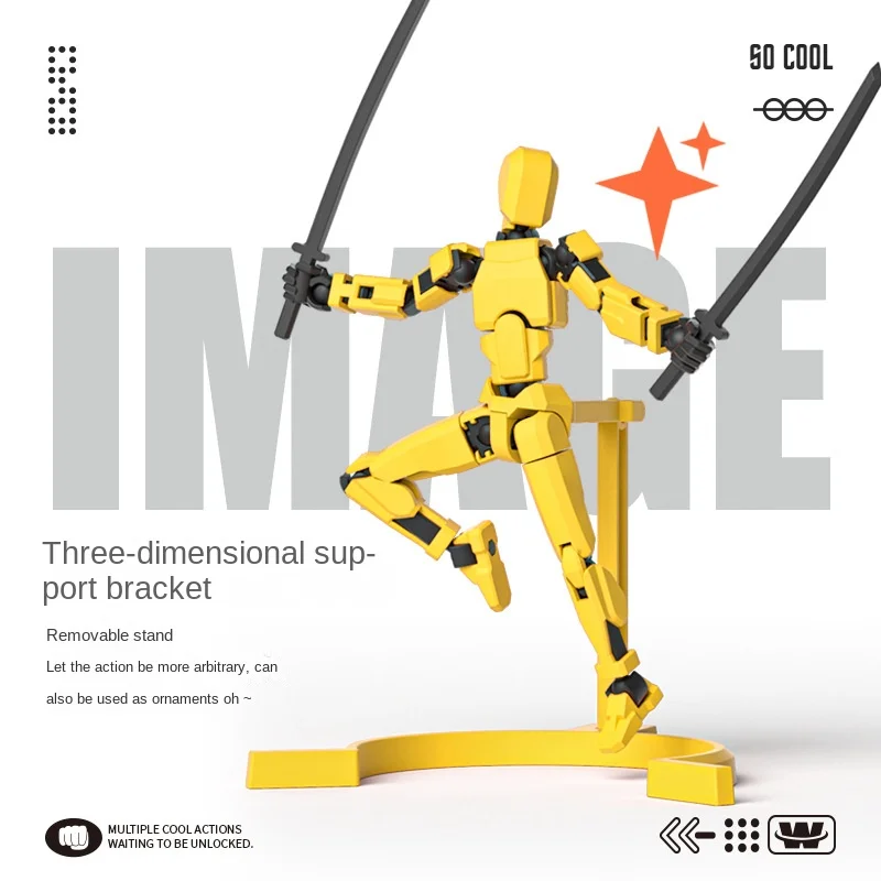 Custom DIY articulated 13 robot dummy action figure 3d printing action figure t13 multi-jointed movable robot for kids toys