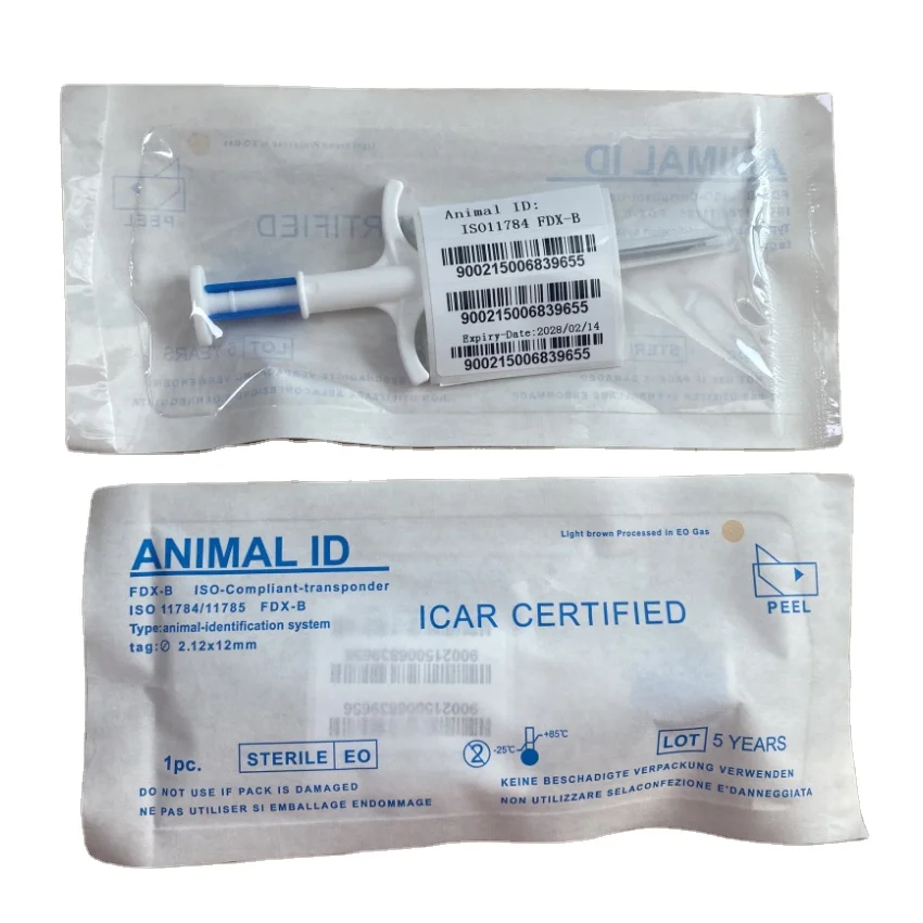 ISO 11784/11785 Animals microchip ID Fdx-B Em4305 134.2kHz RFID Glass Tags Microchip for Pets microchip for cat and dog.