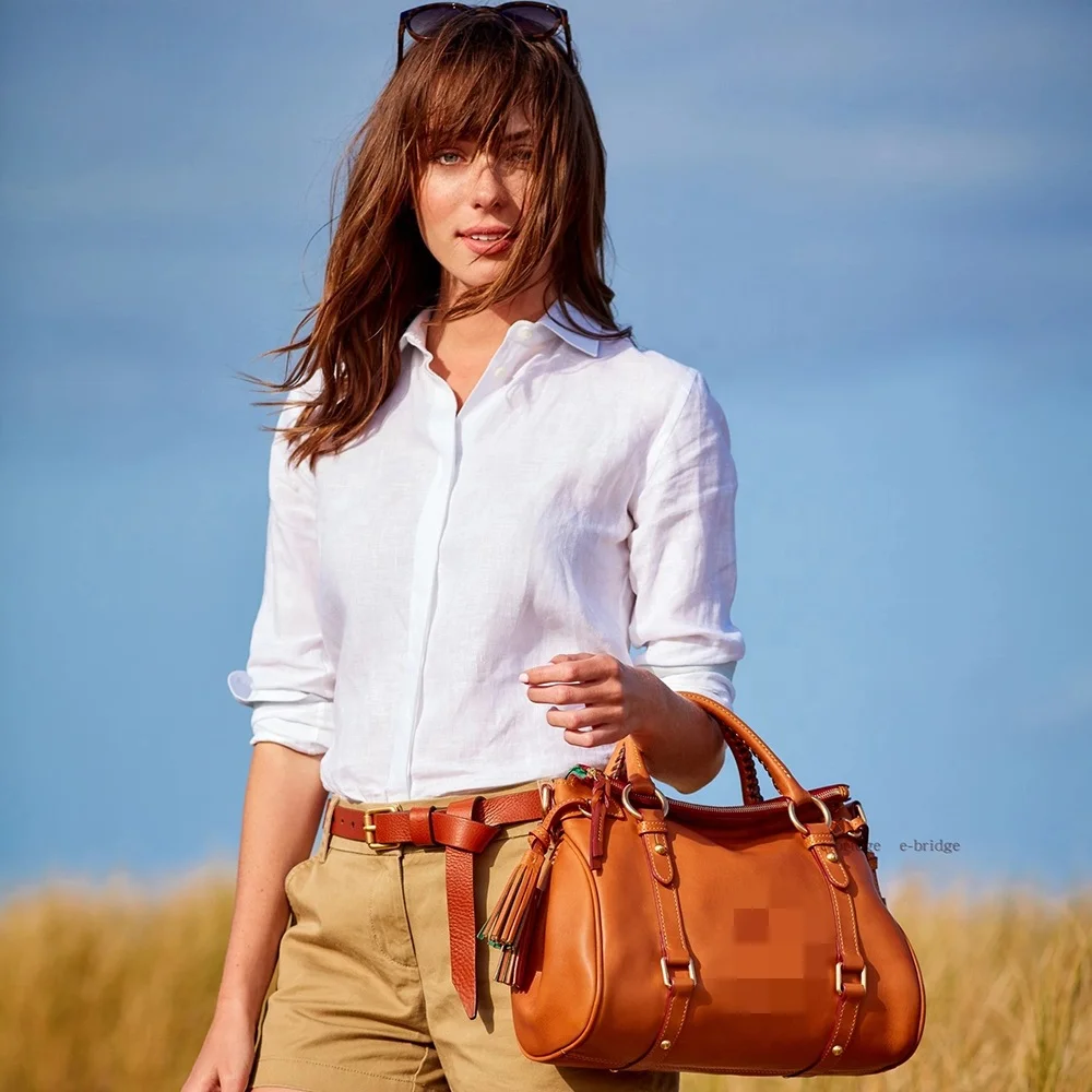 Vintage Retro Simple Luxury Large Portable Girl PU Leather Shoulder Cross Body Bag Female Tote Ladies Bag Women's Handbag