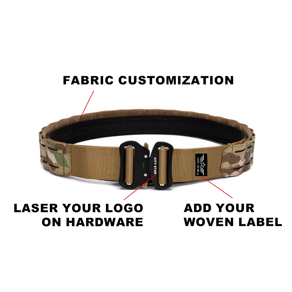 GAF Outdoor Training Durable Laser Cut Molle War Nylon Belt Tactical Belt For Men